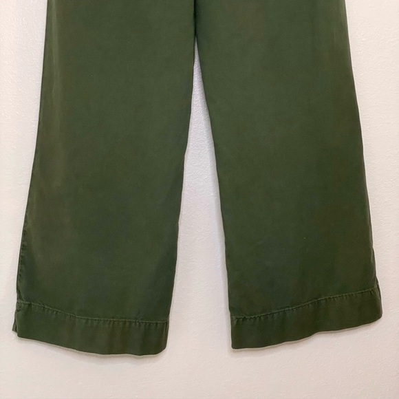 The GREAT. The General Pant Wide Leg Flare High Waist Trouser Pine Green 25 - Picture 10 of 16